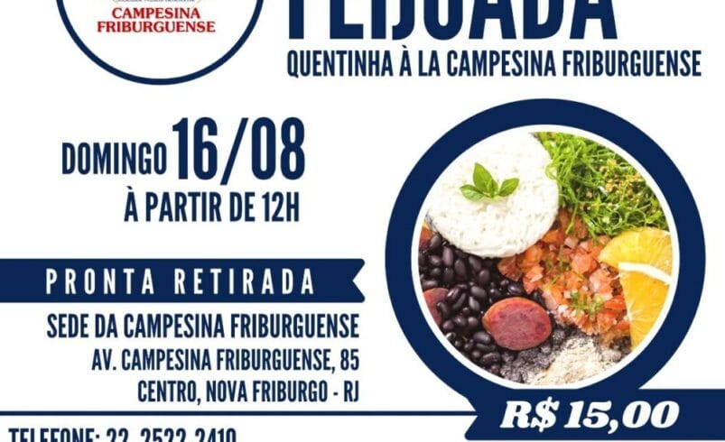 Campesina Friburguense promove feijoada no próximo fim de semana