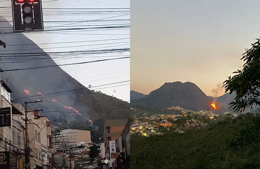 Incêndio de grande proporção atinge Pedra do Imperador