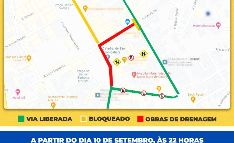 Linhas de ônibus tem fluxo alterado em virtude das obras de drenagem 