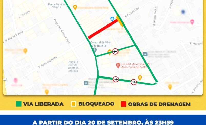 Fluxo no centro da cidade será liberado na madrugada desta sexta-feira, 22