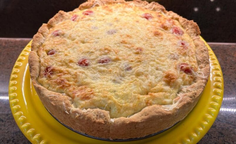 Receita de quiche de frango com requeijão