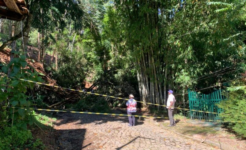 Deslizamento de barreira interdita estrada de Nova Friburgo