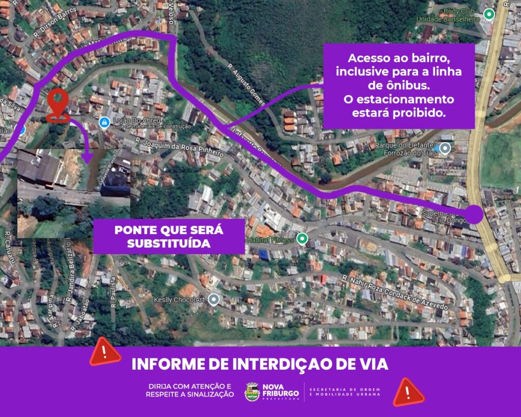 Mapa mostra alterações no trânsito do bairro Jardim Califórnia