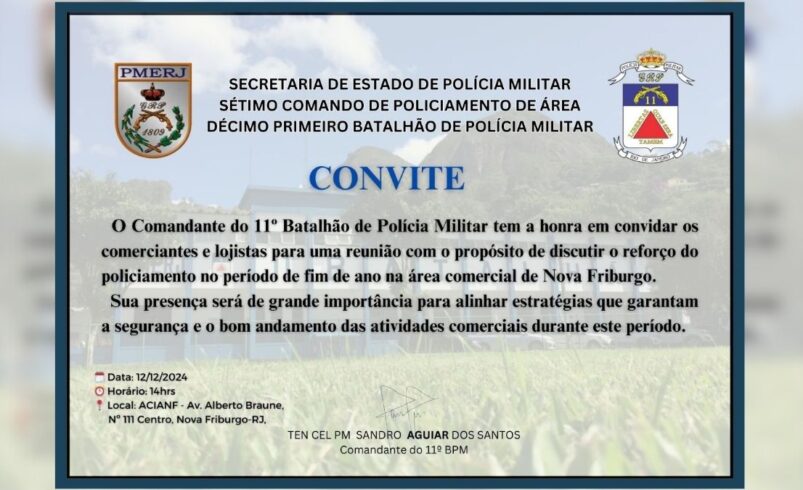 Polícia Militar reforça segurança de fim de ano com comerciantes em Friburgo