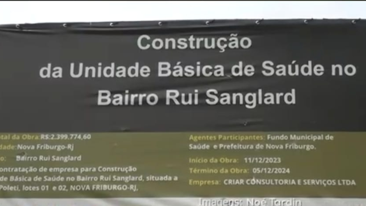 Obras da Unidade de Saúde no Rui Sanglard, em Friburgo, estão paralisadas e sem previsão de conclusão