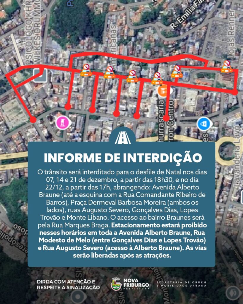 mapa de mudancas no transito de nova friburgo