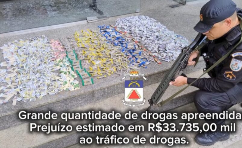 Polícia Militar apreende grande quantidade de drogas no Alto Olaria, em Nova Friburgo