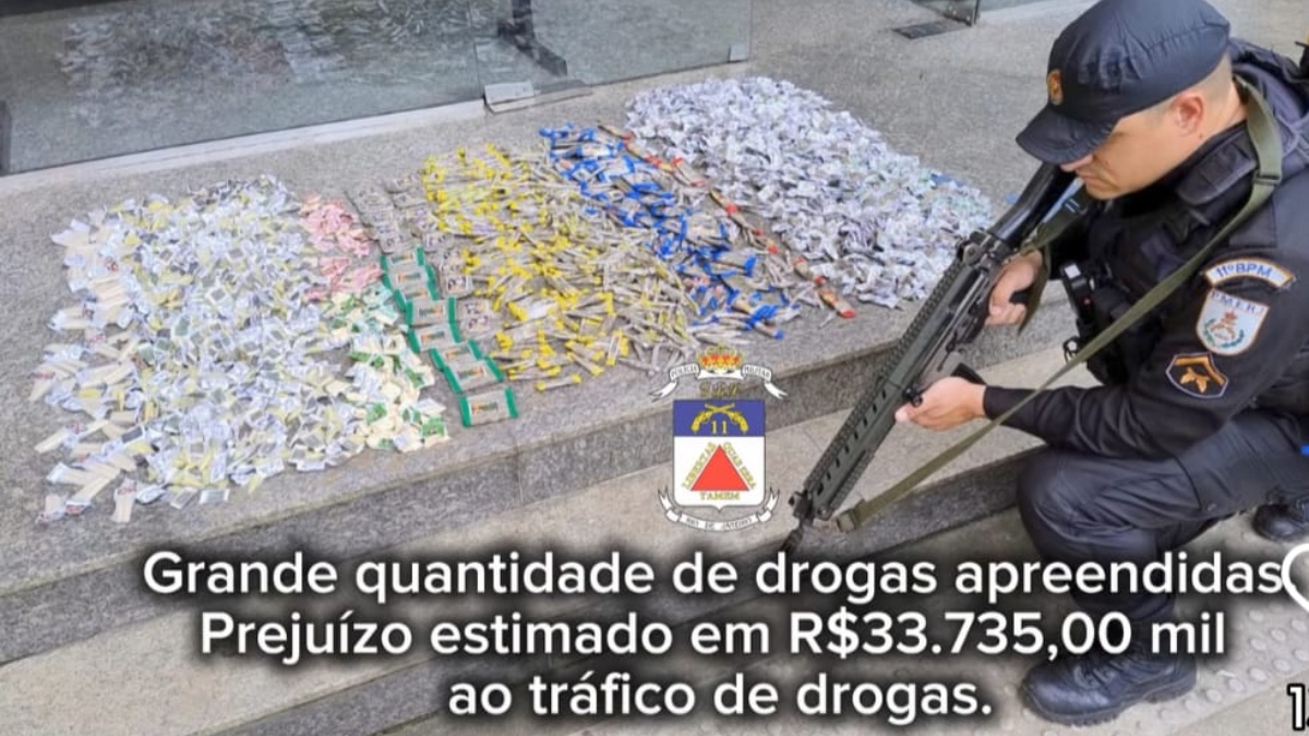 Polícia Militar apreende grande quantidade de drogas no Alto Olaria, em Nova Friburgo