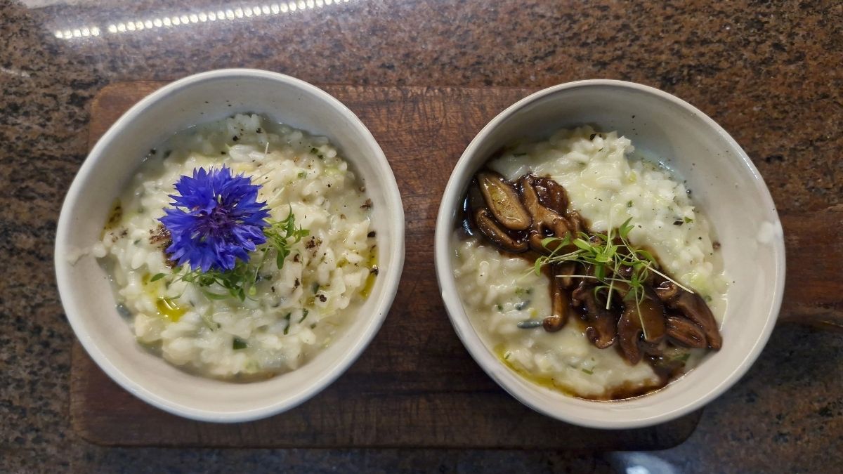 Risoto de gorgonzola com shiitake e toque agridoce encanta em Nova Friburgo