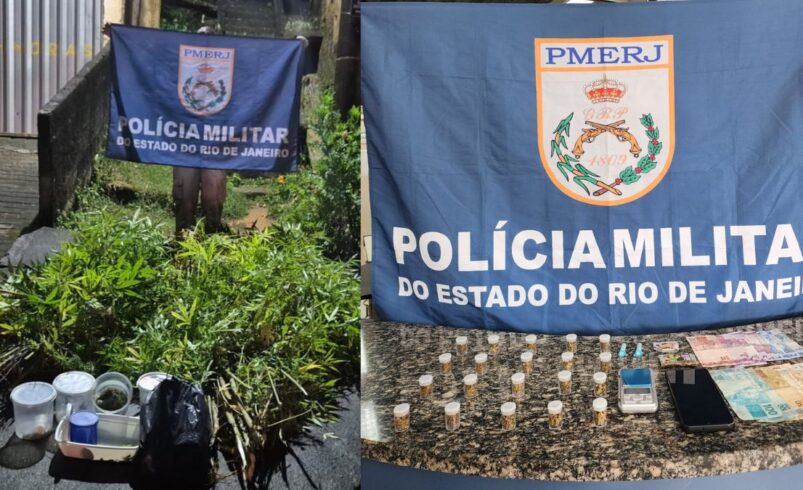 Ação do 11º BPM apreende drogas e prende suspeitos em Nova Friburgo