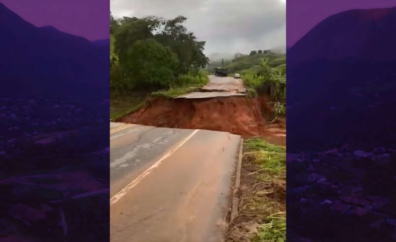 Temporal provoca enchentes, deslizamentos e interdita a RJ-152, principal ligação entre Cantagalo e distritos da região.