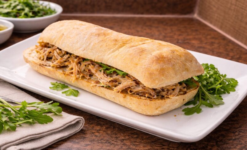 Ilustração sanduíche de pernil