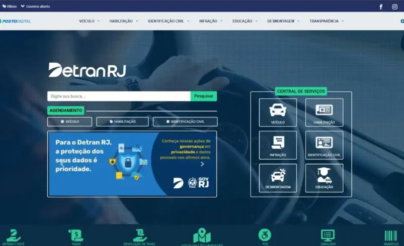 Detran RJ reforça alerta contra golpes em sites falsos de serviços