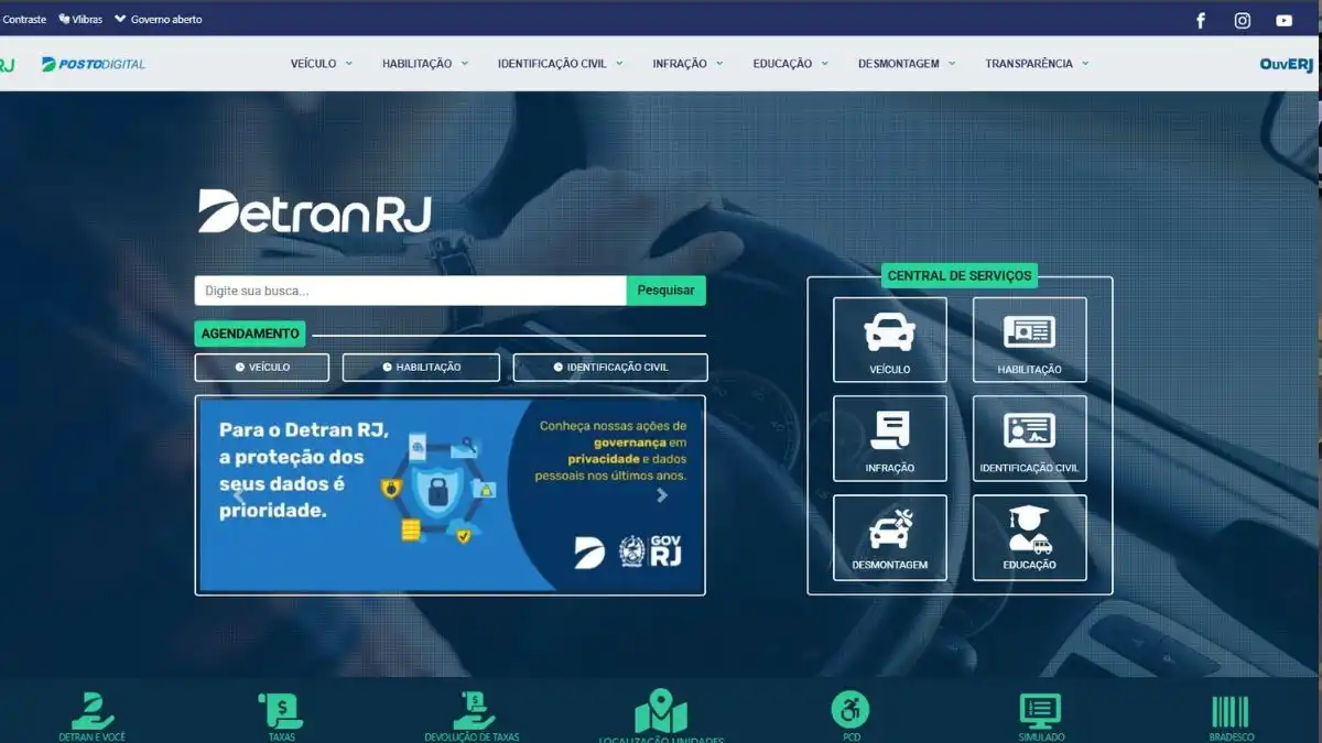 Detran RJ reforça alerta contra golpes em sites falsos de serviços