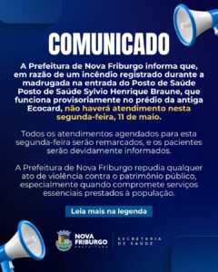 AS Prefeitura de Nova Friburgo repudia qualquer ato de violência