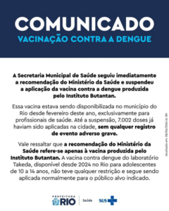 Comunicado vacinação contra dengue