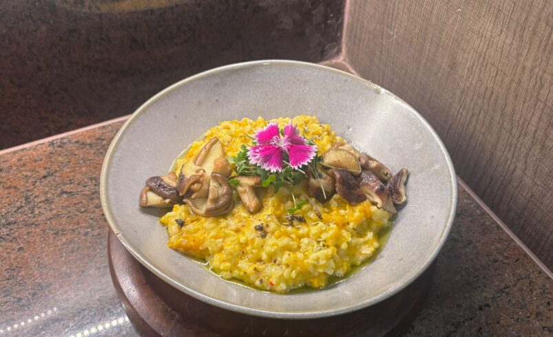 Risoto de Abóbora Cabotiá do Restaurante Trilhas do Araçari