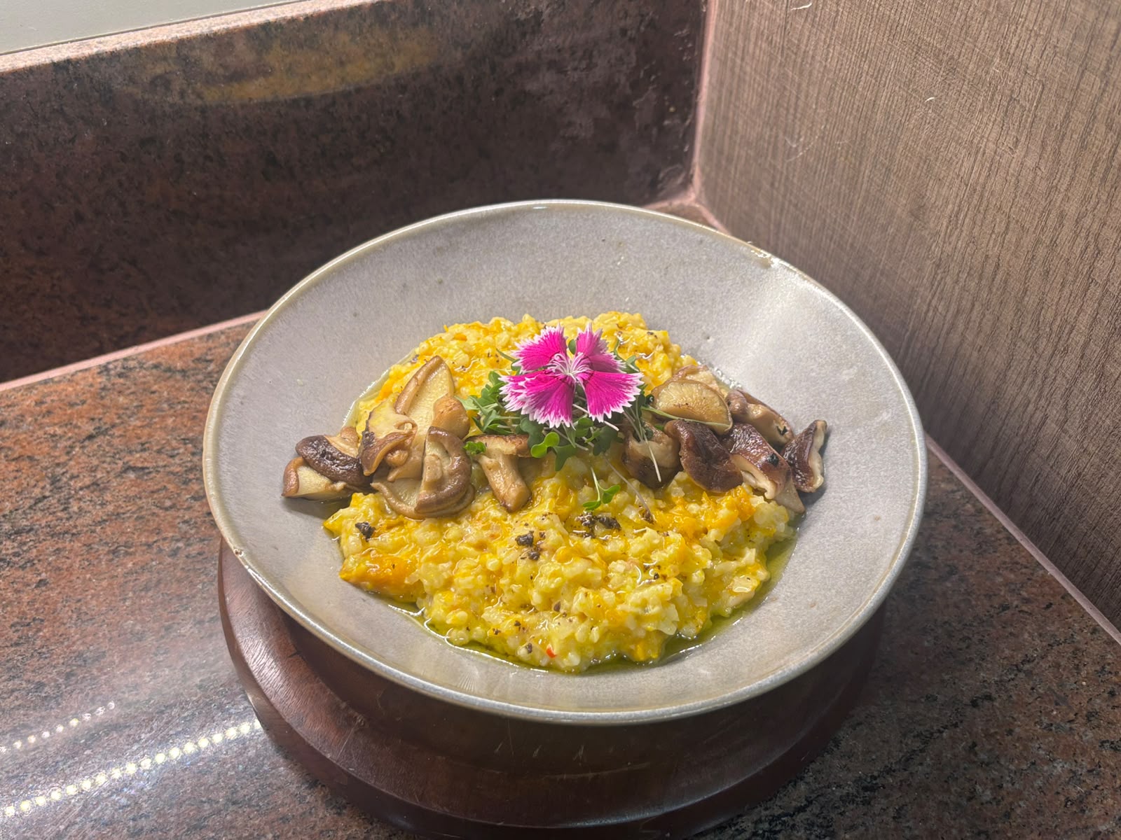 Risoto de Abóbora Cabotiá do Restaurante Trilhas do Araçari