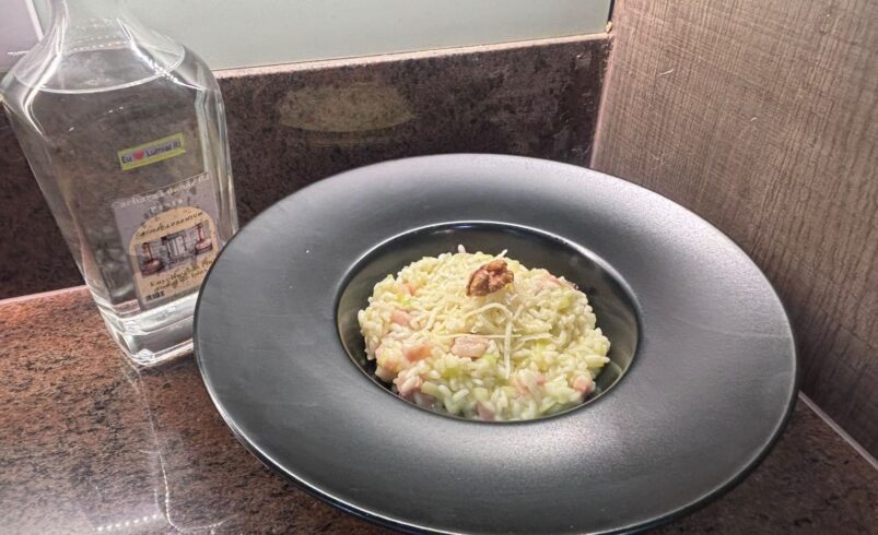 Risoto de bacon com Cachaça Prata da Casa Cachaça Lumiar