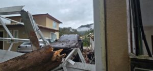 Casa e carro foram atingidos