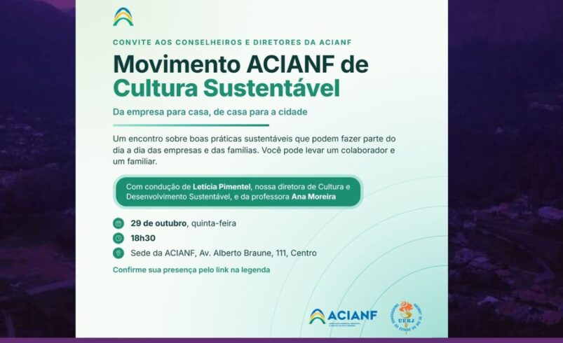 Movimento ACIANF de Cultura Sustentável se reúne nesta quinta-feira