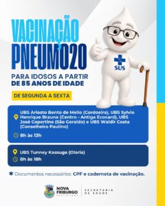 Friburgo amplia vacinação pneumocócica para idosos a partir de 85 anos